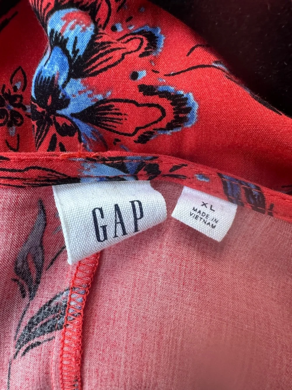 GAP Coral Red Floral Wrap Maxi Dress - Picture 5 of 5